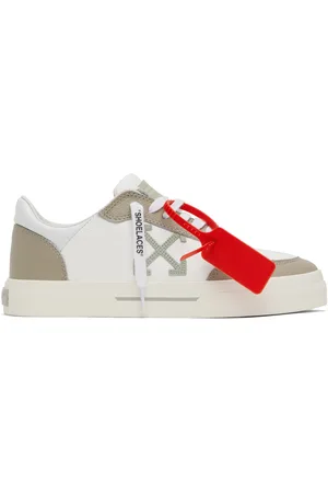 OFF-WHITE White & Taupe Vulcanized Leather Sneakers