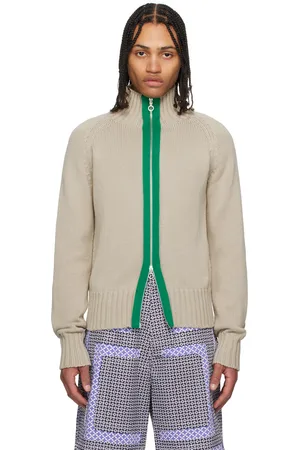Edward Cuming Beige Chakra Knit Track Jacket