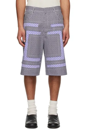 Edward Cuming SSENSE Exclusive Navy Flower Bermuda Shorts