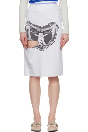 OPEN YY YY Hug & Heart Cutout Midi Skirt