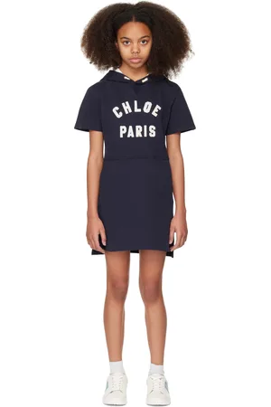 Chloé Kids Navy Hooded Dress