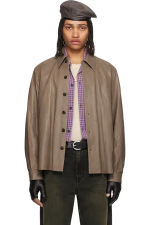OUR LEGACY Taupe Welding Leather Shirt