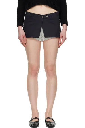 OPEN YY Navy Layered Boxer Short Miniskirt