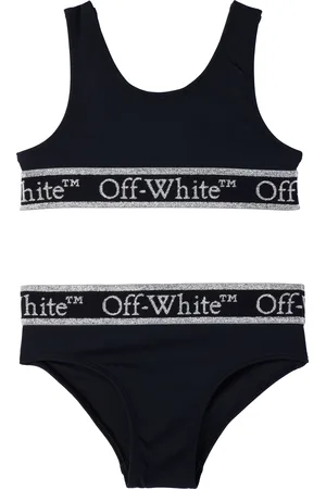 OFF-WHITE Kids Black Bookish Logo Band Bikini