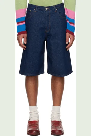 Edward Cuming Indigo Lightweight Denim Circle Window Shorts