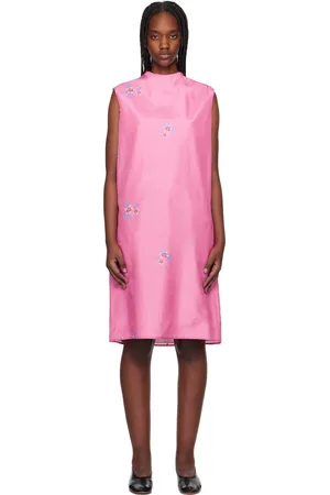 AO Yes Pink Layered Print Midi Dress