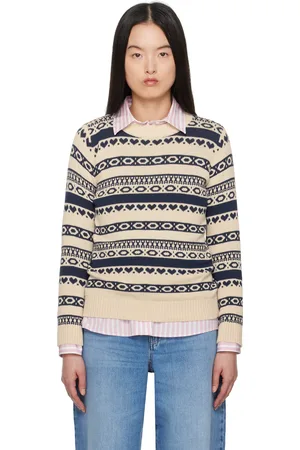 Max Mara Beige & Navy Teheran Sweater