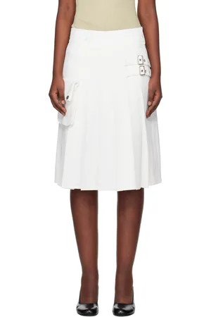 OPEN YY Pleated Cargo Pocket Kilt Midi Skirt
