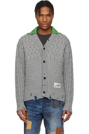Andersson Bell Gray Green Collar V-Neck Cardigan