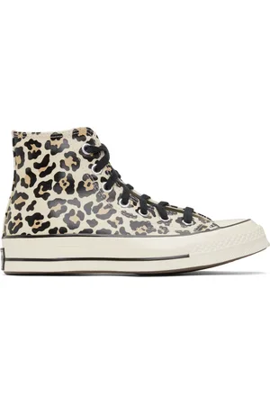 Converse Beige Chuck 70 Glow-In-The-Dark Leopard Print High Top Sneakers