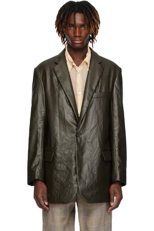 DRIES VAN NOTEN Brown Coated Blazer