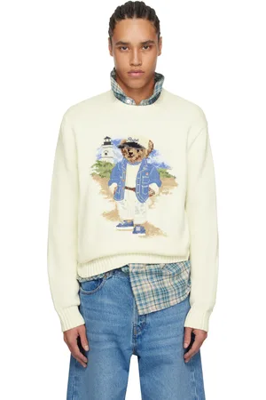 Ralph Lauren White Polo Bear Sweater