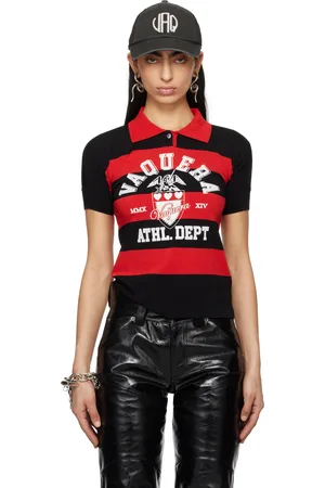 Vaquera Red & Black Striped Polo