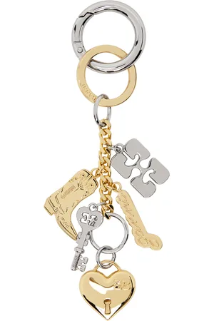 Ganni Gold & Silver Bou Charms Keychain