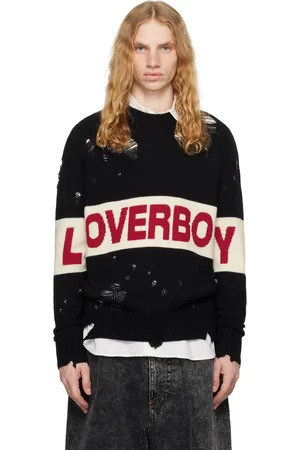 Charles Jeffrey Loverboy Black Distressed Loverboy Logo Sweater