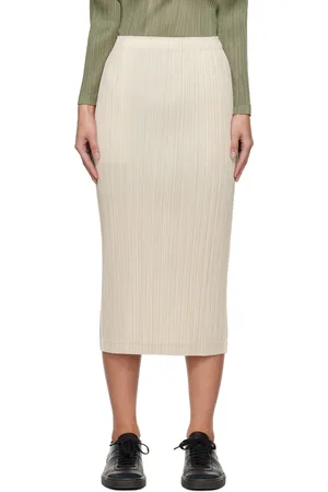 PLEATS PLEASE ISSEY MIYAKE Beige Thicker Bottoms 1 Midi Skirt