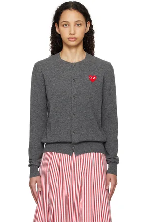 Comme des Garçons PLAY Gray Round Neck Cardigan