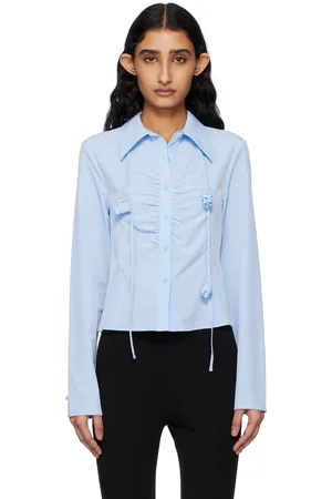 Kijun Blue Corsage Shirring Shirt