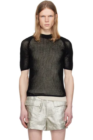 DRIES VAN NOTEN Black Open-Knit Sweater