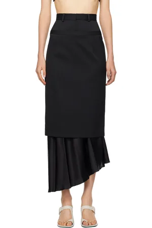 Maison Margiela Black Layered Maxi Skirt