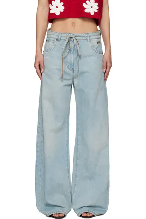 Msgm Blue Wide-Leg Jeans