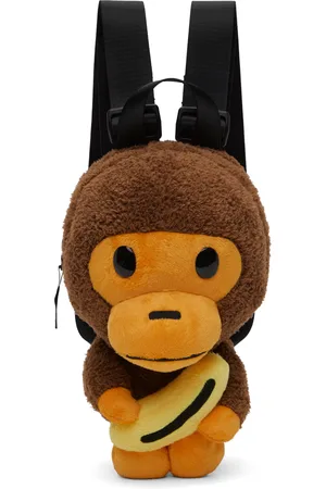 BAPE Kids Brown Baby Milo Banana Plush Doll Backpack