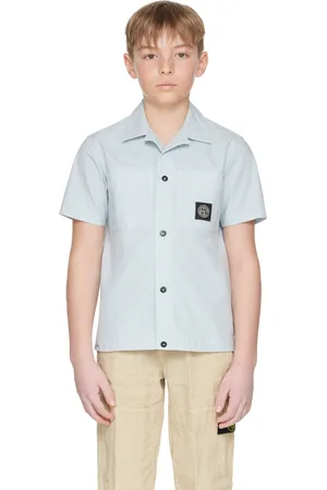 Stone Island Kids Blue 1100001 Stretch Cotton Shirt