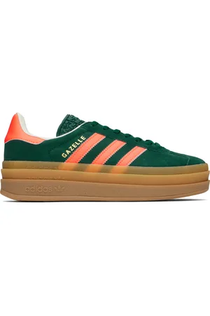 adidas Big Kids Green & Orange Gazelle Bold Sneakers
