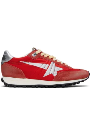 Golden Goose Red & Silver Marathon Sneakers