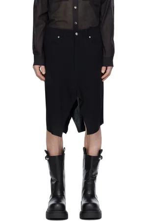 Rick Owens Black Hollywood Slivered Skirt