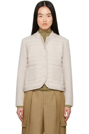 Moncler Beige Padded Wool Down Cardigan