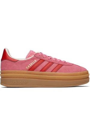 adidas Big Kids Pink & Red Gazelle Bold Sneakers