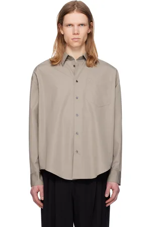 Ami Taupe Cotton Ami de Coeur Boxy Shirt