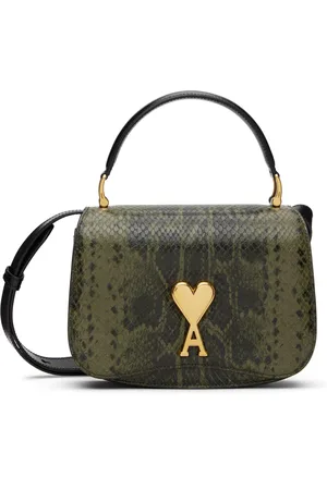 Ami Green & Black Leather Paris Paris Top Handle Bag