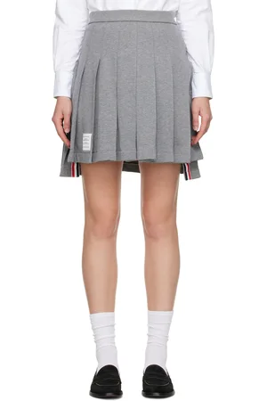 Thom Browne Gray Pleated Miniskirt
