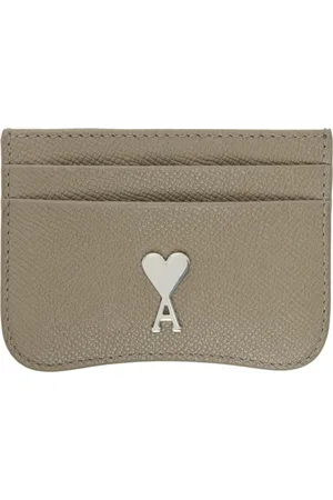 Ami Taupe Leather Paris Paris Card Holder