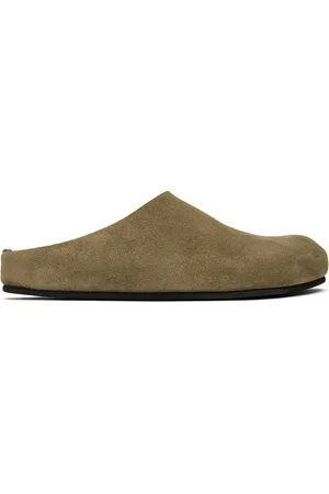 The Row Taupe Hugo Slippers