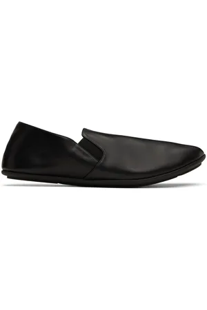The Row Black Vincit Slip-on Loafers