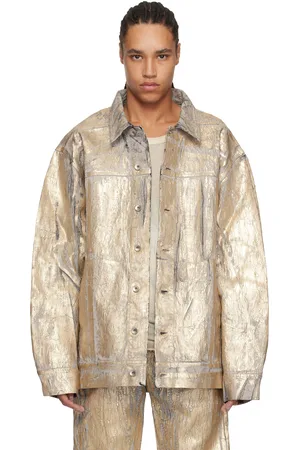 Rick Owens Gold Hollywood Jumbo Worker Denim Jacket
