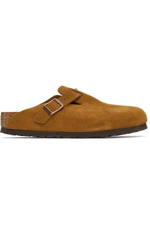 Birkenstock Tan Regular Boston Soft Footbed Slip-on Loafers