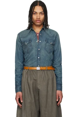 Ralph Lauren Blue Slim Fit Western Denim Shirt