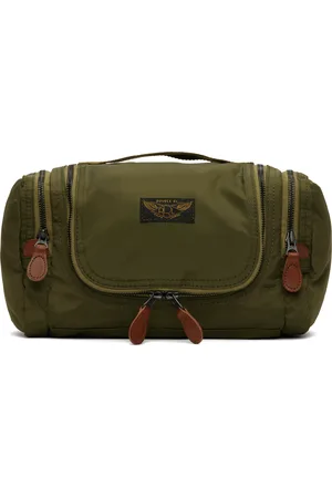 Ralph Lauren Khaki Nylon Canvas Travel Kit Pouch