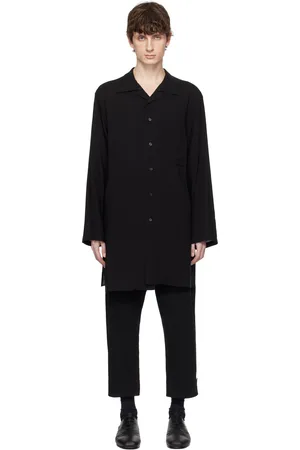 YOHJI YAMAMOTO Black Cellulose Lawn Button Collar Shirt