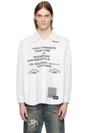 YOHJI YAMAMOTO White NEIGHBORHOOD Edition Print Shirt
