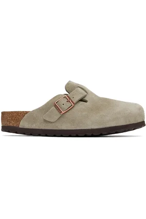 Birkenstock Taupe Regular Boston Soft Footbed Slip-on Loafers