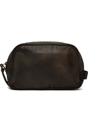 Ralph Lauren Brown Leather Travel Pouch