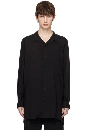YOHJI YAMAMOTO Black Open Collar Shirt