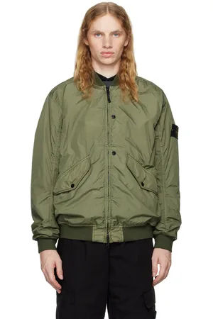 Stone Island Khaki Crinkle Bomber Jacket