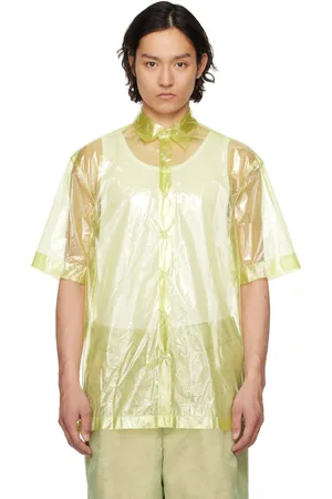 DRIES VAN NOTEN Green Sheer Shirt