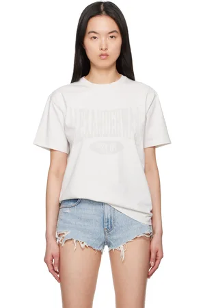 Alexander Wang Off-White Distressed Logo T-shirt